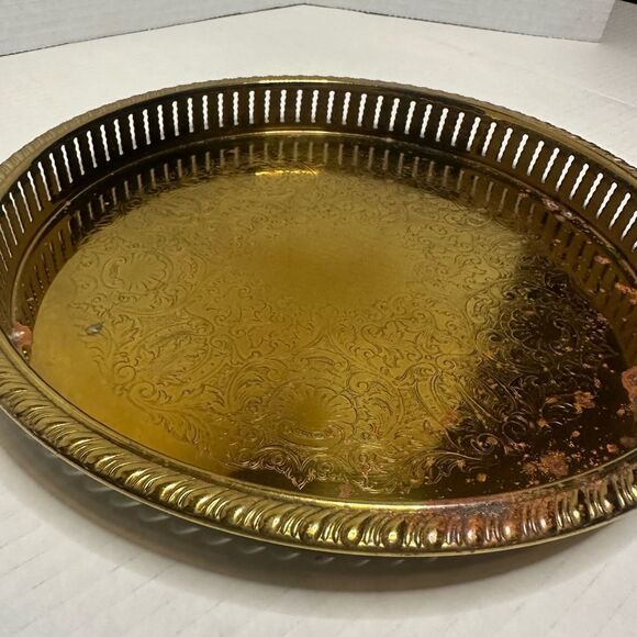 Vintage Haltoms Brass Platter - Picture 2 of 5